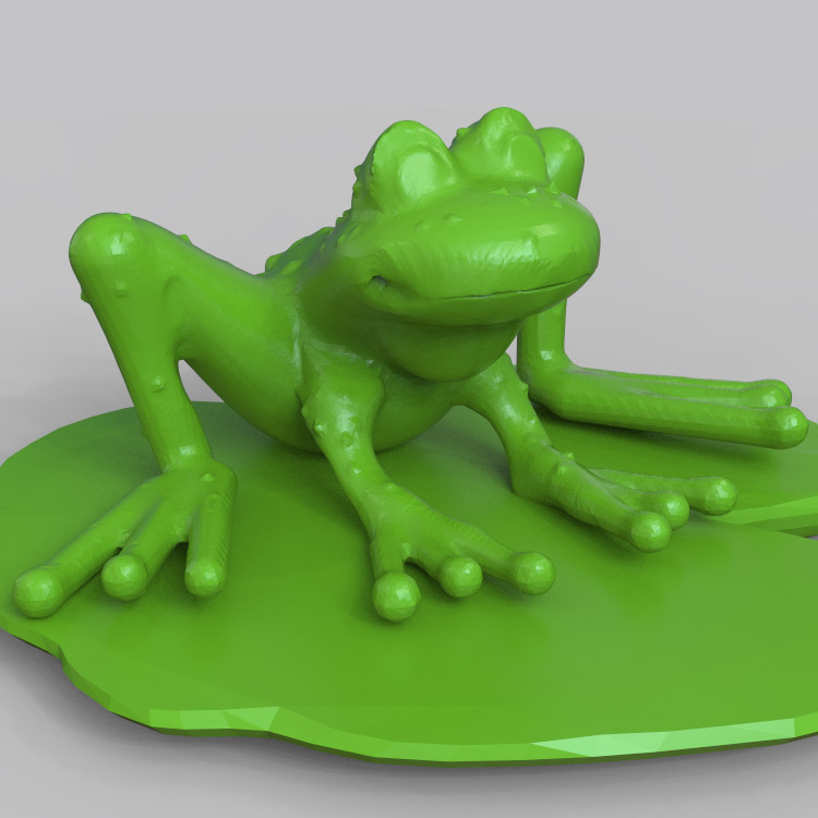 3d打印图纸模型素材文件青蛙STL摆件圆雕图F2838