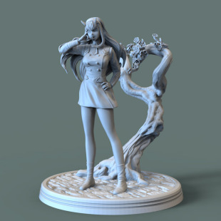 3d打印图纸模型日系女孩亲爱的弗兰克斯STL摆件圆雕图F3662