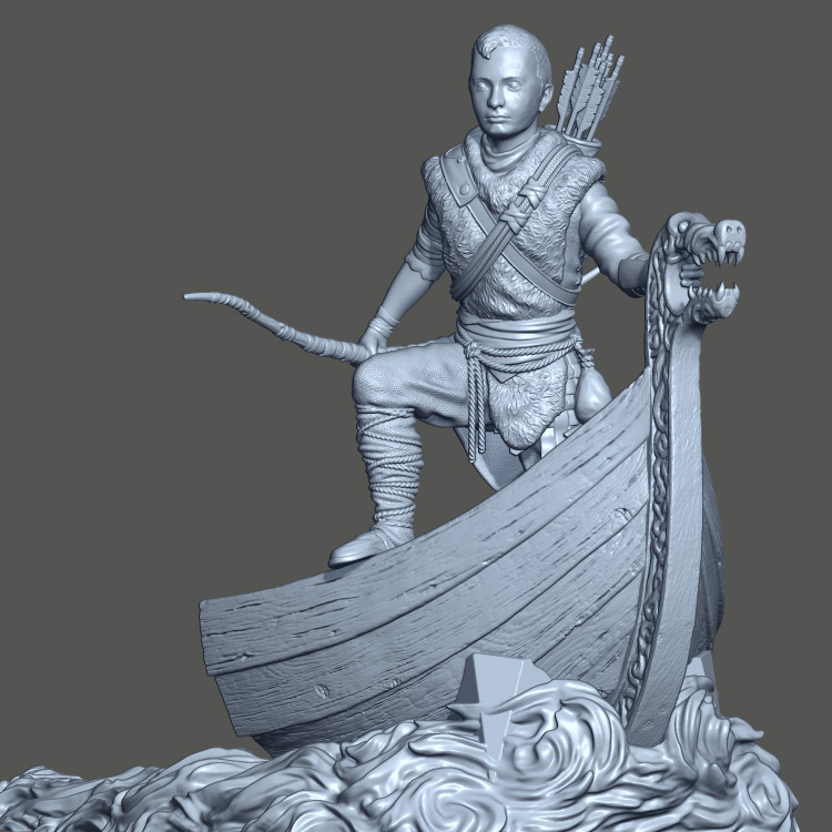3d打印图纸模型素材STL战神4阿特柔斯高精手办雕刻圆雕图F1808