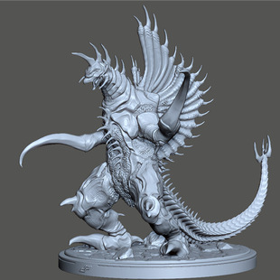 3d打印图纸模型素材STL高精哥斯拉盖刚手办圆雕图F1825