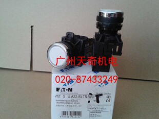 K10 全新正品 RLTR EATON伊顿白色带灯带锁按钮开关 A22