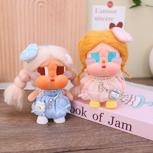 哭娃crybaby沙滩小憩娃衣度假系列搪胶毛绒挂件天使连衣裙着替鞋