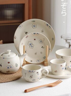 日系同款陶瓷器餐饮具茶具套装描金温泉樱花小众日式和风茶壶