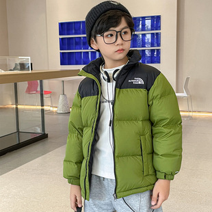 新款儿童羽绒服男童女童宝宝中大童加厚三防短款立领冬季童装洋气