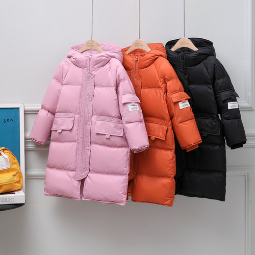 中长款加厚女童过膝儿童羽绒服