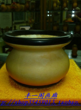 丰一阁 文玩精品紫檀镶口底素模葫芦香炉匏器摆件器具