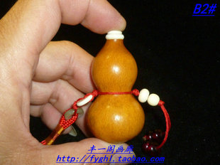 丰一阁精品本长镶口红润包浆把玩手捻鼻烟壶葫芦吊坠挂坠天然摆件