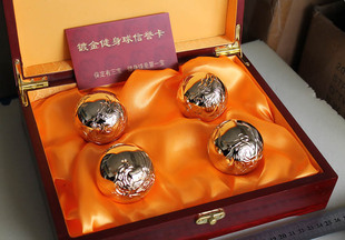 保定特产铁球镀金钛白金大号麒麟套装镂空礼品盒子馈赠外宾送客户