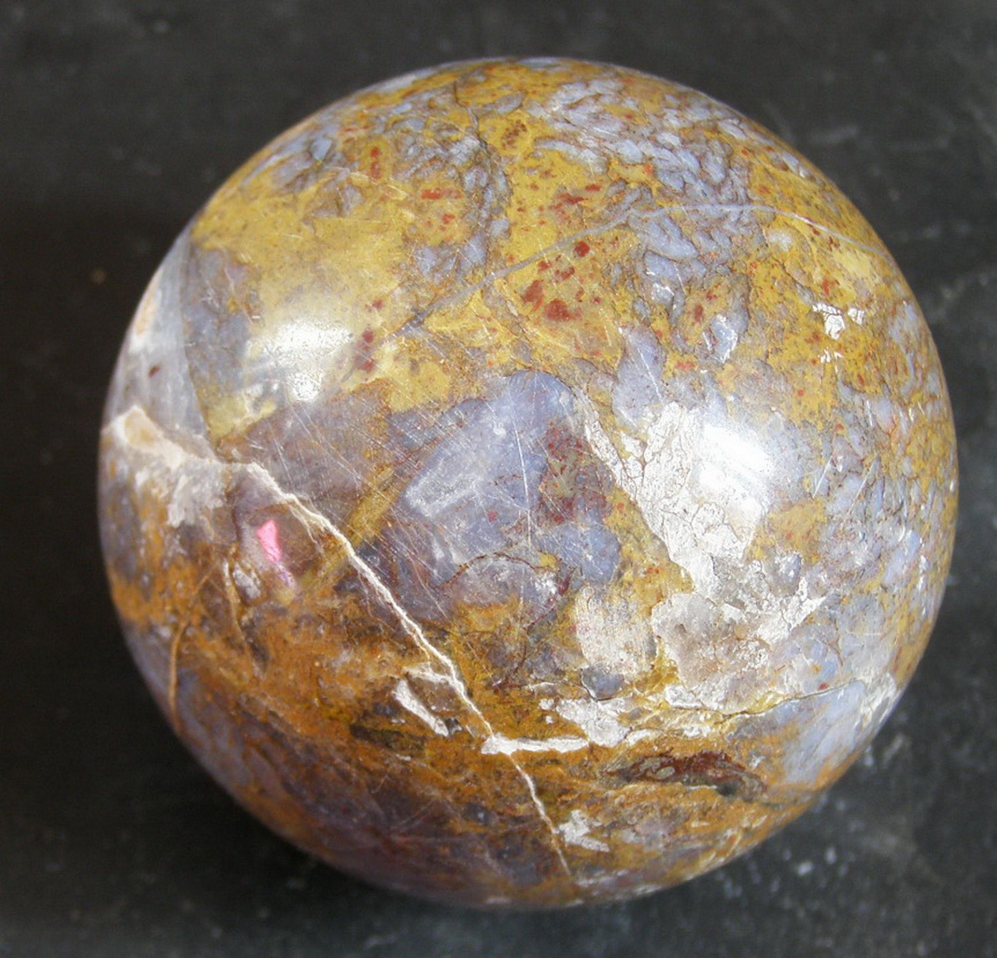 宝石小屋^纯天然彼得石圆球51.5毫米/虎晶/虎睛石摆件193克
