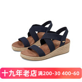 SKECHERS斯凯奇足弓支撑减震女厚底坡跟增高夏露趾超轻凉鞋 6厘米