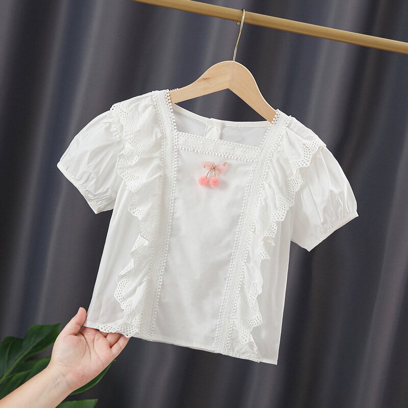 女童短袖t恤洋气夏季儿童夏装宽松休闲上衣女孩时尚打底衫薄6百搭