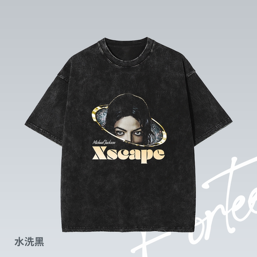 Fortee xscape 迈克杰克逊 音乐流行美式水洗重磅T恤男女宽松短袖