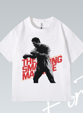 Fortee 粉碎机The Smashing Machine强森电影印花重磅T恤宽松短袖