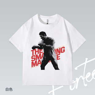 Fortee Smashing Machine强森电影印花重磅T恤宽松短袖 粉碎机The