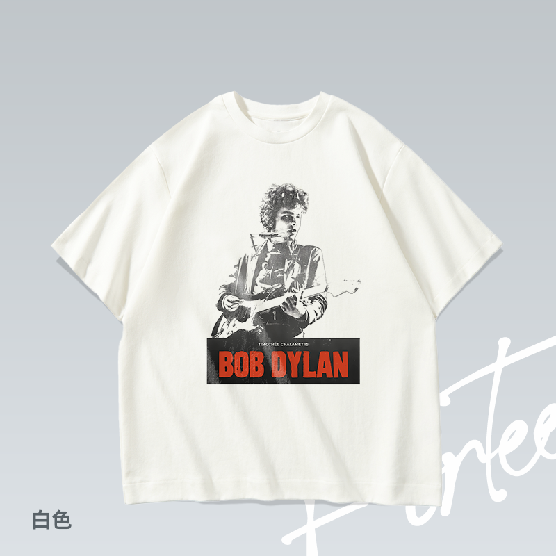 摇滚诗人Bob Dylan 电影音乐美式落肩印花T恤男女百搭宽松短袖
