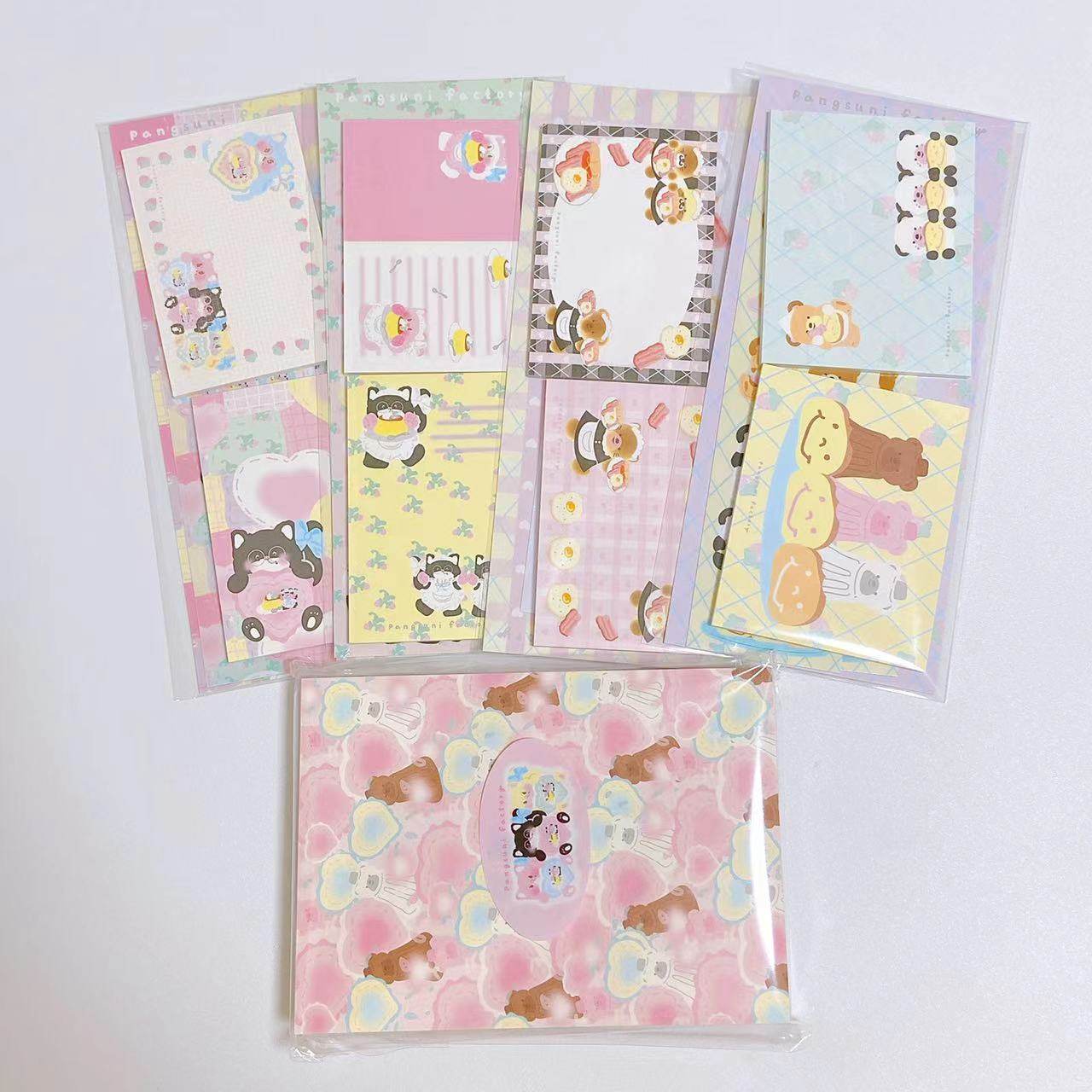 现货韩国pangsuni便签贴纸套装可爱猫猫小熊手帐拼贴装饰