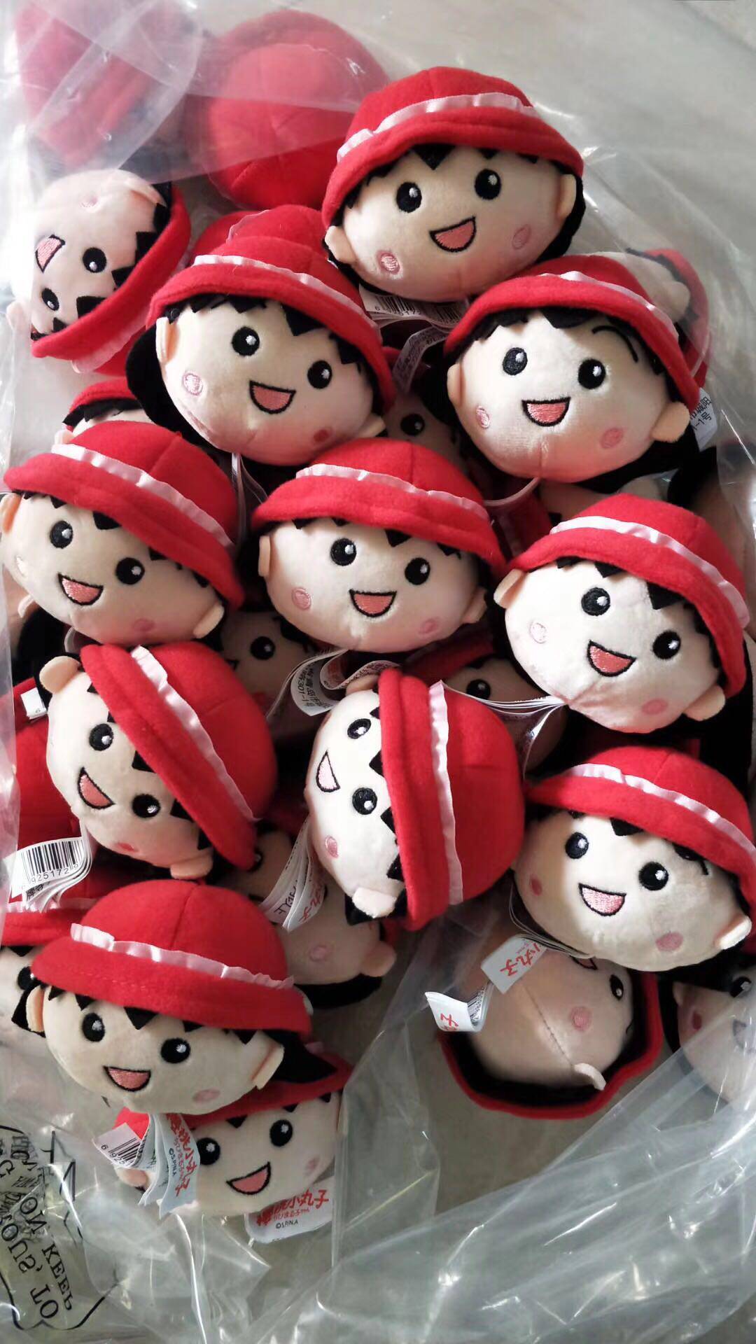 特！樱桃小丸子 小红帽款大头款毛绒挂件