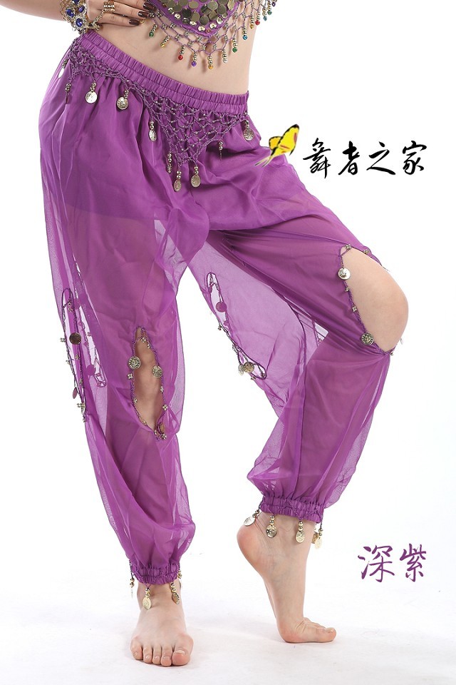 肚皮舞裤子 肚皮舞印度舞新款演出服雪纺练习表演裤子灯笼裤