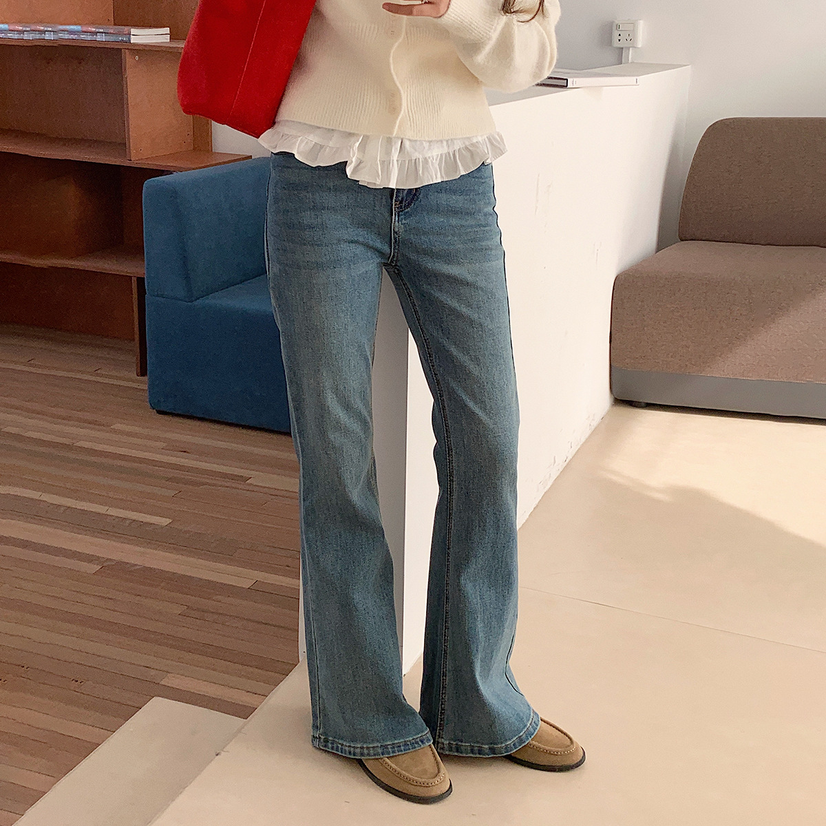 【现货】显瘦天花板 微喇牛仔裤女2025春季新品高腰喇叭裤子2702