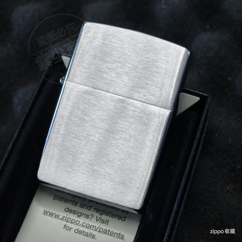 zippo打火机经典铬沙子拉丝200美版光板机耐磨大方练手机之宝防风