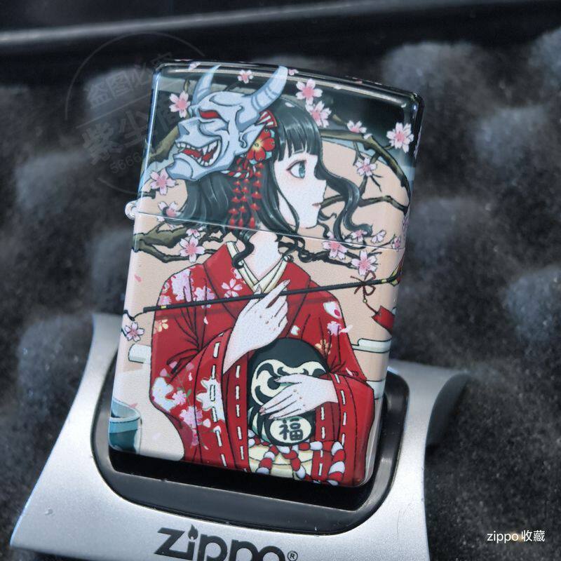 zippo打火机之宝正品六面彩绘日本樱花祭樱花艺妓和服少女二次元