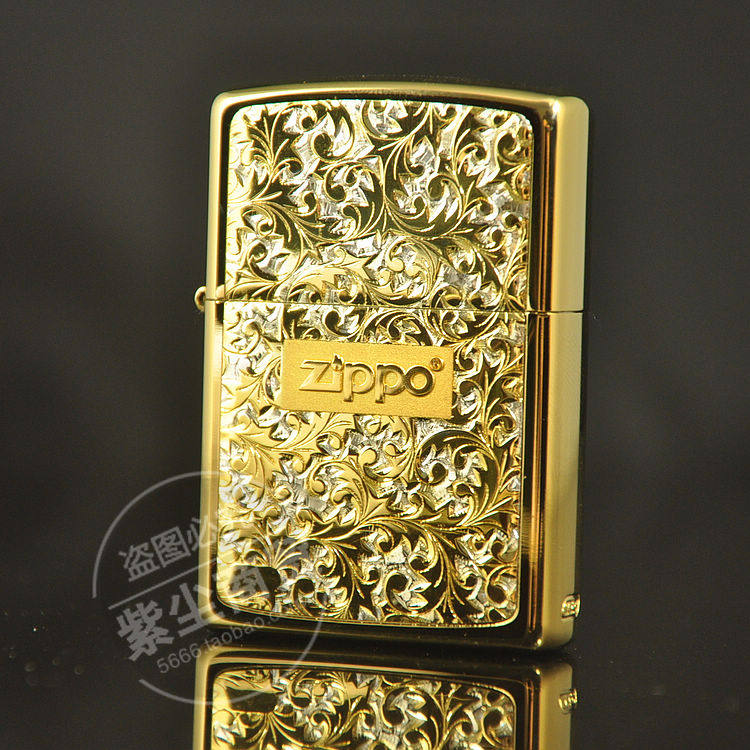皇冠正品ZIPPO 专柜原装芝宝 日版纯银唐草雕花系列 K7打火机