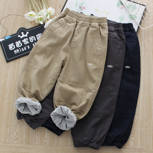25秋冬新款 加厚休闲长裤 双层工装 中大童时尚 裤 男女童纯棉秋冬夹裤