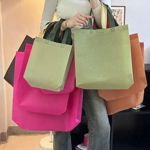 网红服装 手拎环保袋定制LOGO 店无纺布手提袋暗扣简约加厚礼品包装