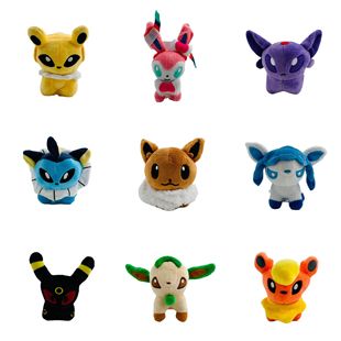 小号新款伊布家族9款Q版伊布月火日水仙草原始伊贝依布毛绒公仔