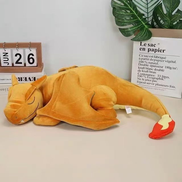 50cm大号睡眠趴睡喷火龙抱枕沙发靠枕毛绒公仔玩偶玩具带吊牌