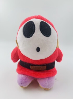 玛丽 马里奥 小号 17cm害羞小子 面具人 红色 毛绒玩具 公仔玩偶