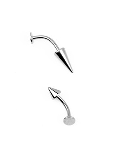 虎牙钉｜钛钢材质 外牙小众唇钉 弧形弯杆平底上唇钉虎牙钉 恶魔