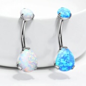 F136纯钛合金水滴澳宝肚脐钉辣妹网红脐环女小众穿孔饰品