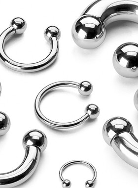 钛钢穿刺饰品不过敏不褪色CBR阴环粗杆女阴环耳环体环PA环马蹄环