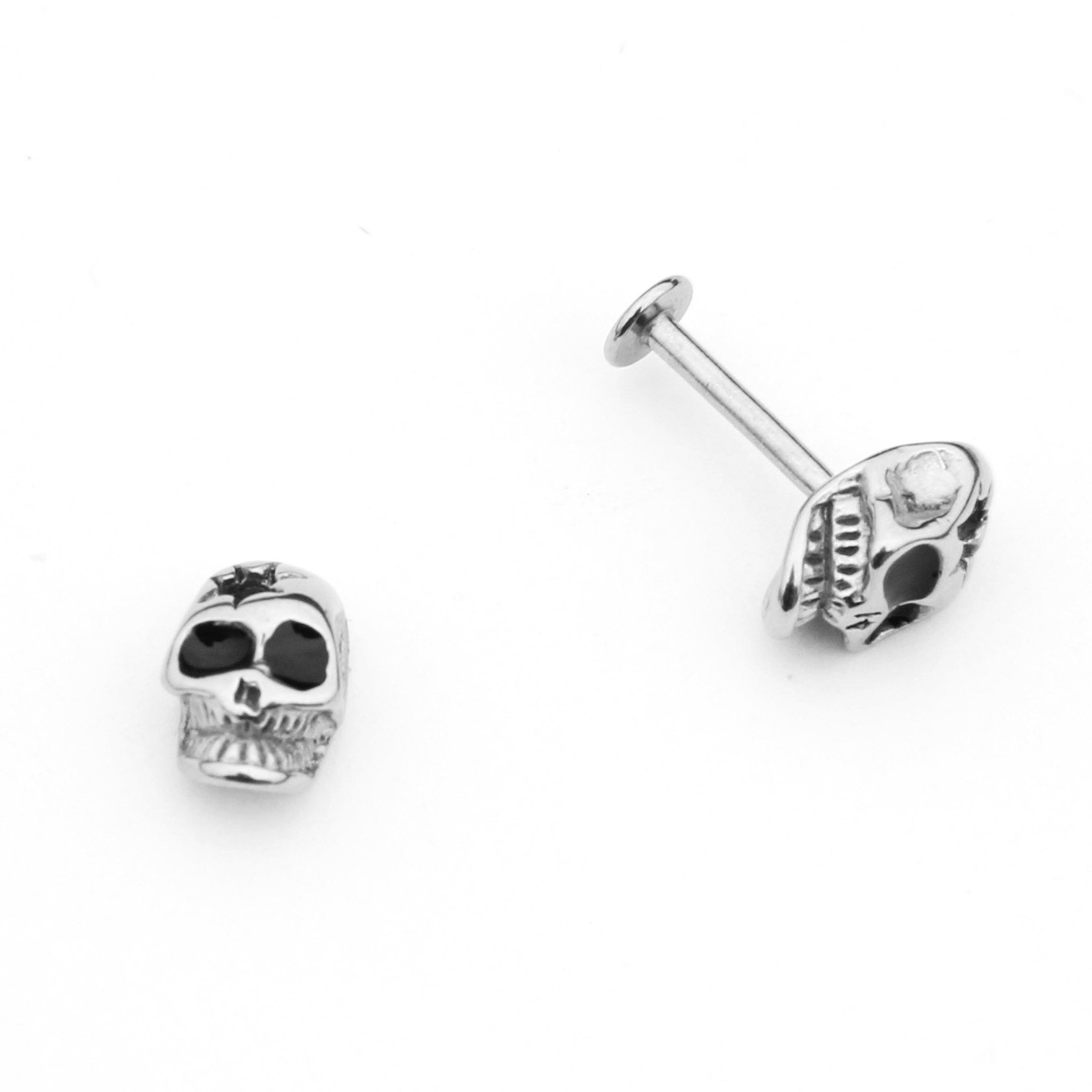 时尚欧美唇钉骷髅朋克非主流不掉色钛钢色爱心唇钉唇环耳骨钉