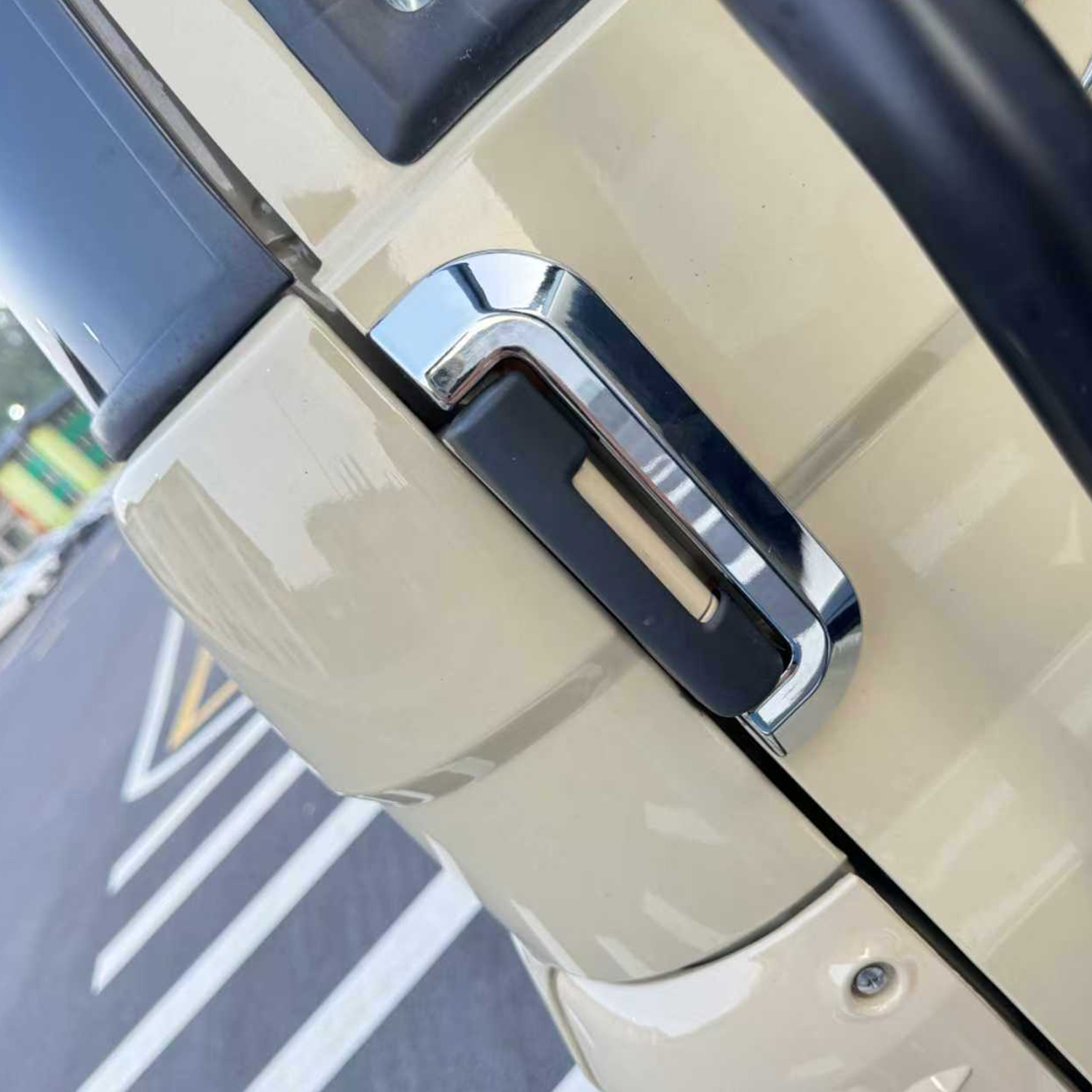 24款尾门合页装饰盖背胶改装件电镀磨砂黑适用丰田LC71/76/78/79