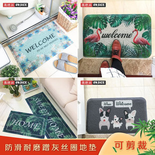 北欧ins入户门可裁剪丝圈地垫家用进门地毯门垫脚垫入门进户门口