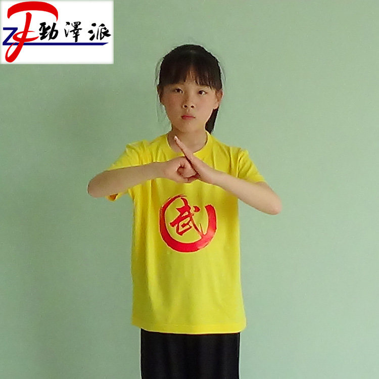 泽派体育儿童武术T恤纯棉短袖太极跆拳道散打武术文化衫儿童成人
