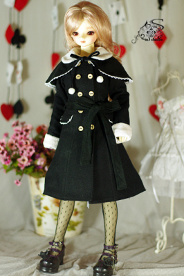 taobao agent M3 bjd baby clothing 4 points md3 points DD female black shawl coat