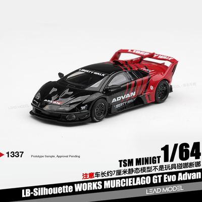 【顺丰】预订|MURCIELAGO GT Evo Advan LBWK 1/64 车模型 MINIGT