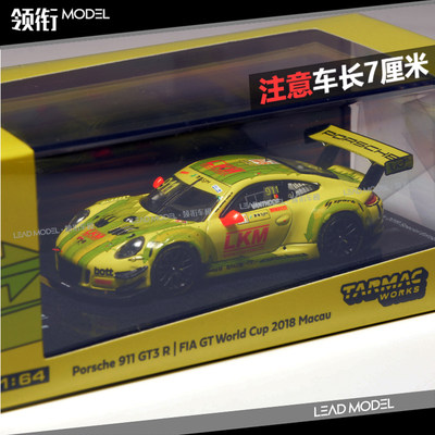 现货|TARMAC TW 1/64  911 GT3 R LKM 2018 澳门杯 合金车模型