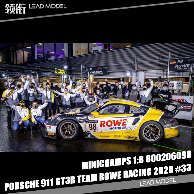 预订|911 GT3R TEAM ROWE RACING迷你切MINICHAMPS 1/8车模型