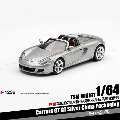 【领衔】预订|Carrera GT GT银 Silver 1/64 合金车模型 MINIGT