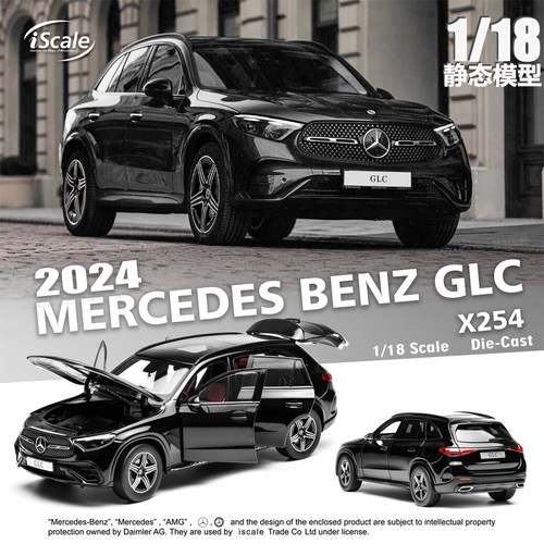 【领衔】预订|Benz GLC C254 黑色 Iscale 合金开门18奔驰车模型