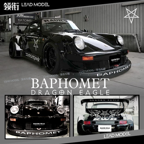 【领衔】现货|恶魔 巴风特 RWB 964  TIME 1/64 911改装车模型 TM