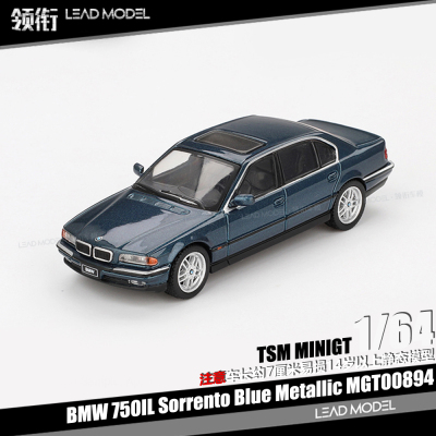 【领衔】现货|BMW 750IL Sorrento 金属蓝 64车模型 TSM MINIGT