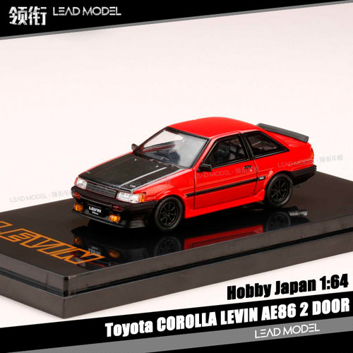 现货|Corolla卡罗拉Levin雷凌 AE86 红色黑盖 Hobby 1/64 车模型