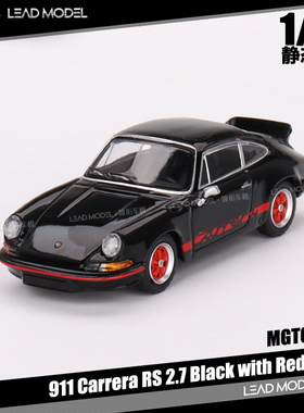 现货|Carrera RS 2.7 Black Red Livery MINIGT 1/64 911车模型