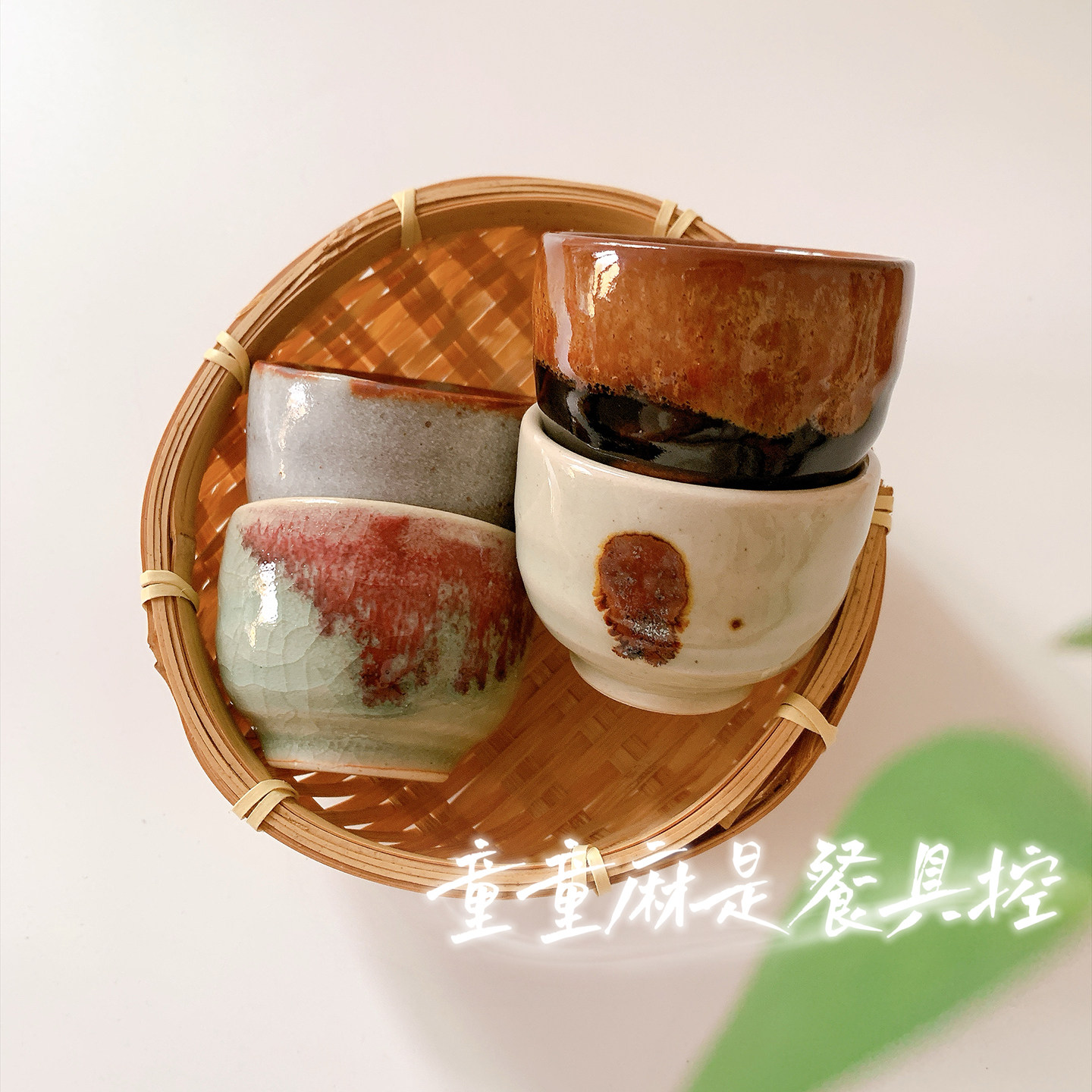 志野手工粗陶小茶杯汤吞一口杯图片