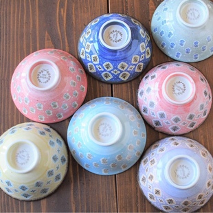 日本制minoru美浓烧北欧风粗陶釉下彩米饭碗 家用小汤碗 日式餐具